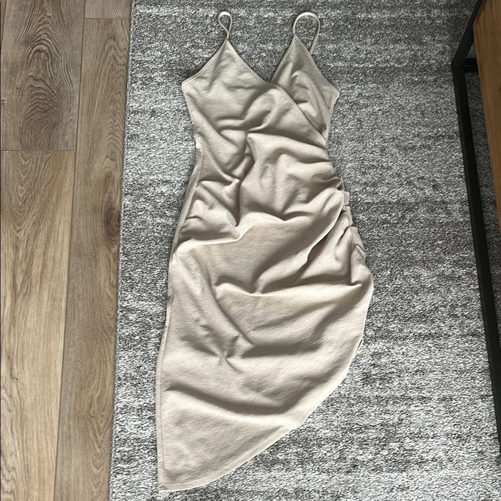 H&M Asymmetrical Elegant Cream Wrap Dress